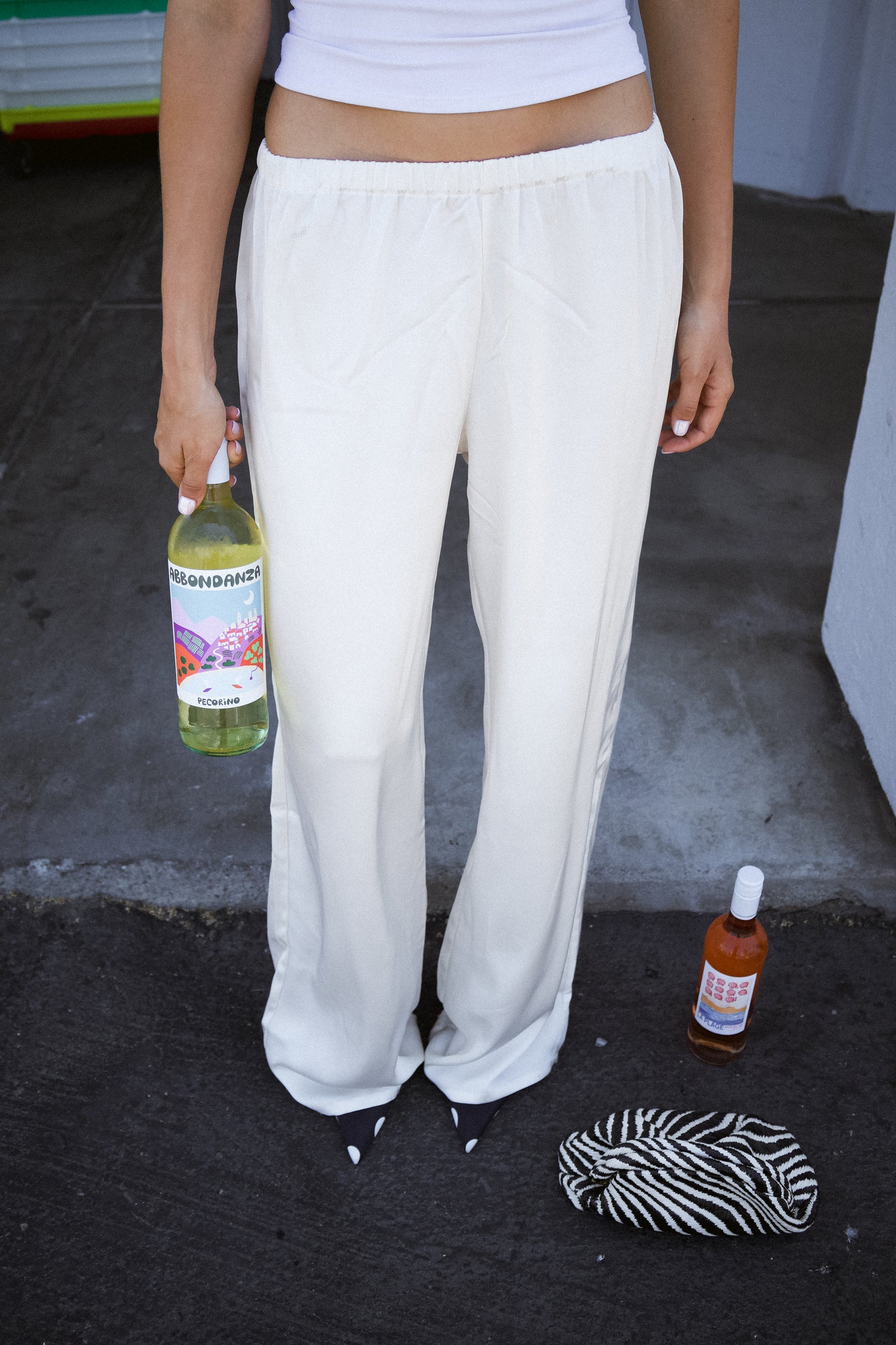 THE SATIN STRAIGHT LEG PANT IN CREAM