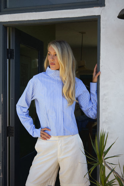 BLUE STRIPE ZIP UP JACKET