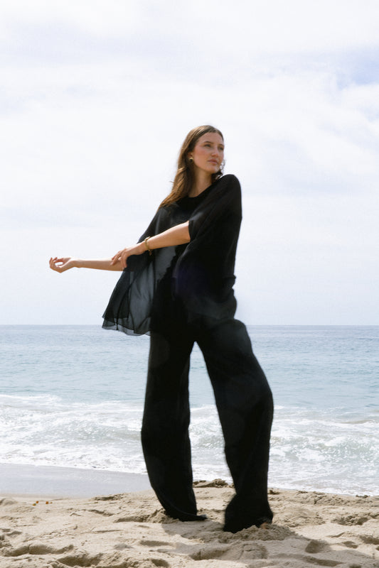 PRE-ORDER LARSON LINEN PANT IN ONYX